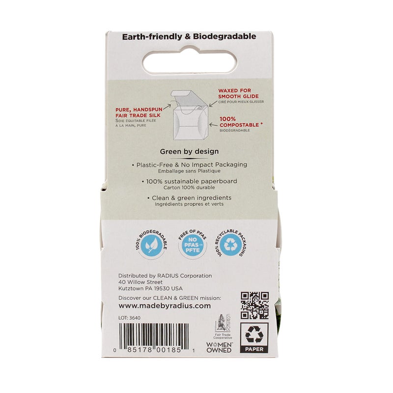 RADIUS Dental Floss, Natural Floss, Unscented Silk, 33 Yards, Compostable & Non-Toxic Oral Care Designed to Help Fight Plaque, Pack of 6 - Image 3